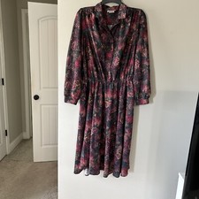 Vintage California Looks Floral Dress Sz 18
