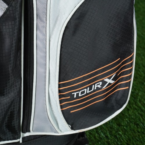 MERCHANTS OF GOLF TOUR X JR STAND BAG 4 WAY DIVIDERS BAG 34" TALL, BLACK / GREY - Picture 12 of 13
