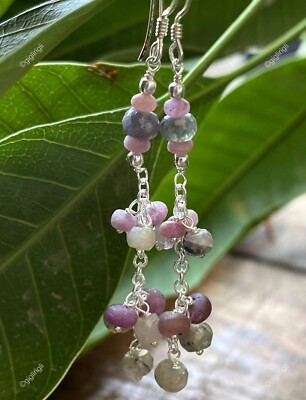 Corundum Gemstone Drop Good Friday Special Earrings Jewelry 925 Sterling Silver