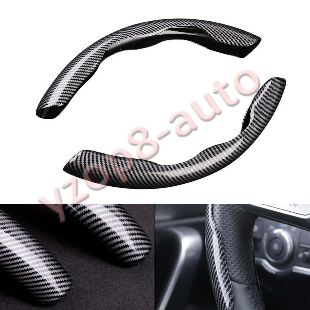 Upgrade Your Ride With This Carbon Fiber Look Steering Wheel Cover - Non Slip & Easy To Install!