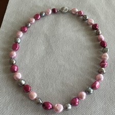 Freshwater Multicolor Pearls Necklace Choker White Gold Plated 14-20