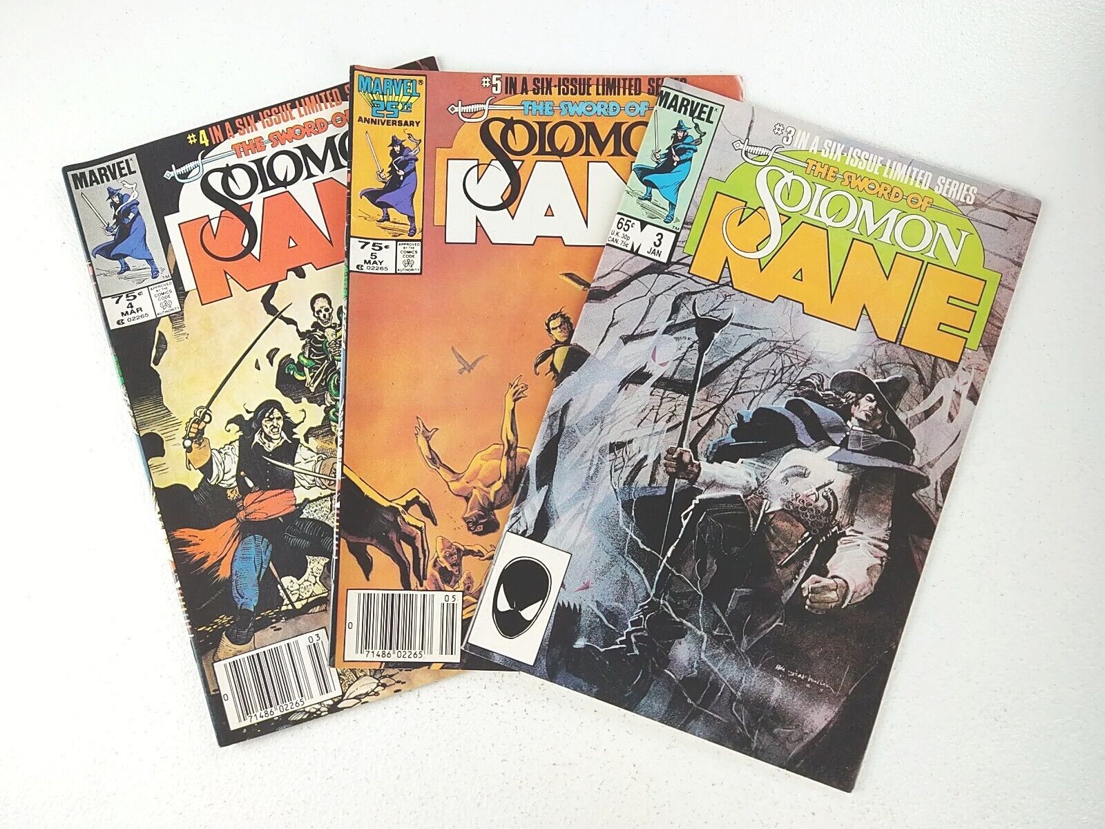 The Sword of Solomon Kane #3 4 5 Lot 2 Newsstands (1986 Marvel Comics) Howard