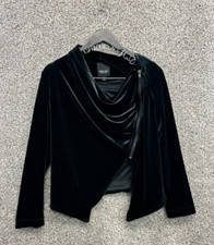 Simply Vera Vera Wang Black Velvet Evening Jacket Draped Zip Up Women's Size XS