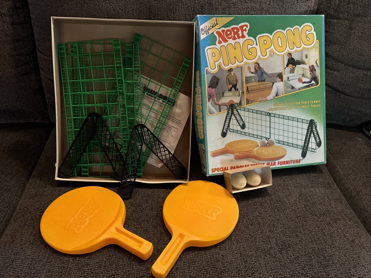 Vintage Nerf PING PONG Game Complete 1982 Parker Brothers Table