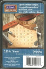 ArtMinds Leather 093890 Alphabet & Number Stamp Set 36pc 0.25in/6mm