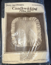 Vtg Rare Jenny Sue Designs Tulip Bouquet Candlewicking Pillow Kit 914