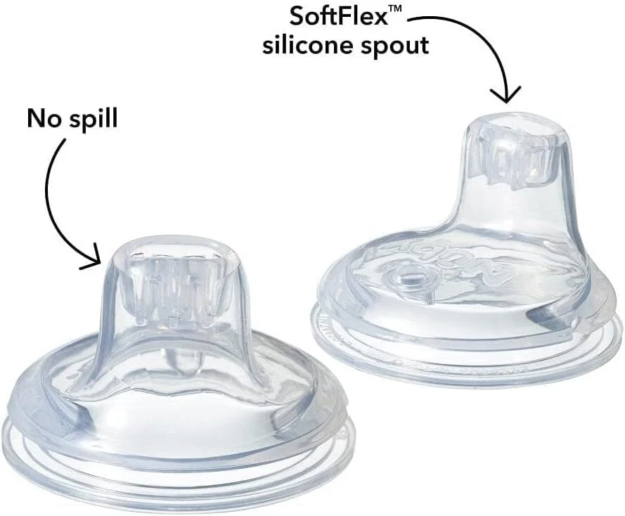 Paquete de 2 boquillas de silicona de repuesto Nuby para tazas Nuby seleccionadas Foto 4 de 4