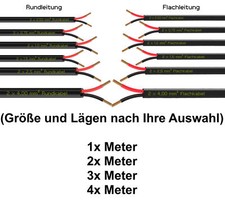 Fahrzeugleitung f&uuml;r KFZ 2x 0,50 ,0,75 1,0 1,5 2,5 4,00 mm&sup2; 2 Polig Rund Flach
