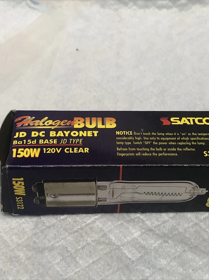 Satco - 150W Double Bayonet Bulb- Ba15D base -Jd Type 120V Clear Glass S3122 - Image 2 of 2