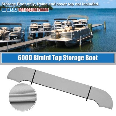 Square Tube Bimini Top Storage Boot 91''-96'' W 600D Polyester Light Gray 1 Set