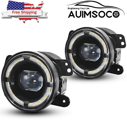 Pour Jeep Wrangler JL JT JK Paire de feux antibrouillard 4 pouces feux de conduite pare-chocs avant - Photo 1 sur 8