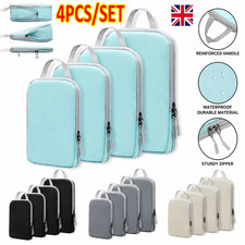 4 set Compression Bags Organiser Suitcases Packing Cubes Travel Storage Luggage