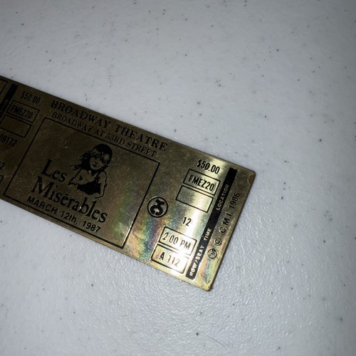 Brass Broadway Key Chain Les Miserables (Rare) - Picture 2 of 6