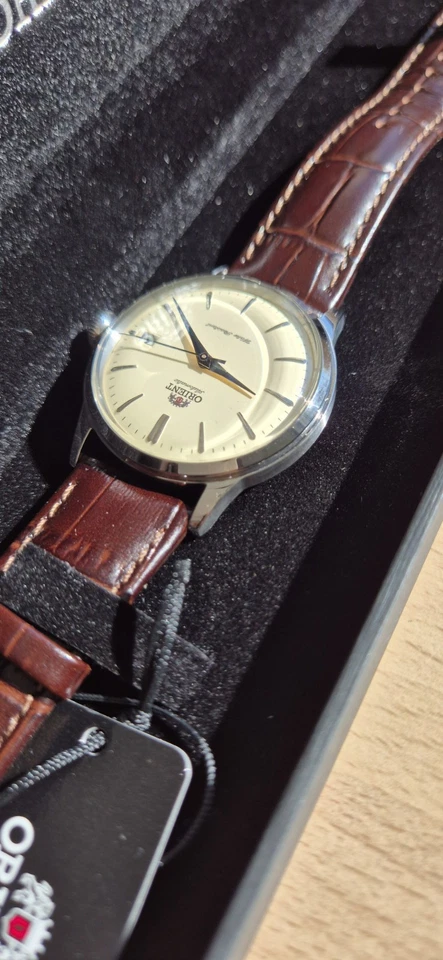 Orient Bambino Automatic Mechanical 38mm Cream/Brown Leather RA-AC0M04Y30B, photo 2 of 5