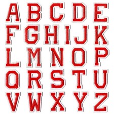 Alphabet Letters Red 2" Letter Patch, Your Choice 1, Iron/Sew On