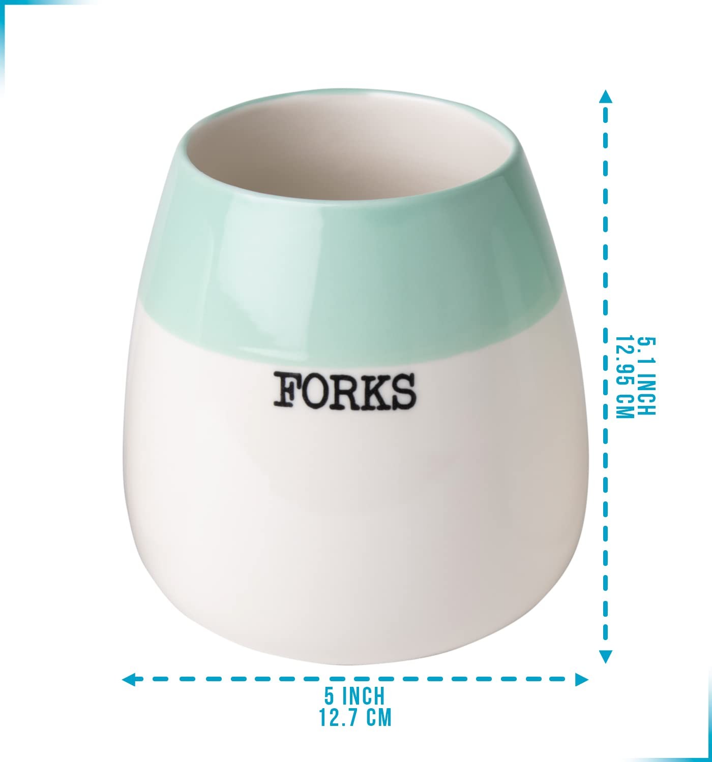 Ceramic "Honeypot" Cutlery Holder - Set of 3 - Farmhouse Silverware Caddy for...