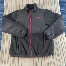 The North Face Jacket Girls Large 14/16 Gray Pink Fleece Polartec Recycled Zip