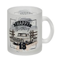 Happy Birthday 18 Auto Glas Tasse