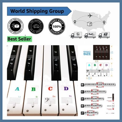 Easy-to-Read Piano Keyboard Stickers for All Key Sizes - Beginners  Essential