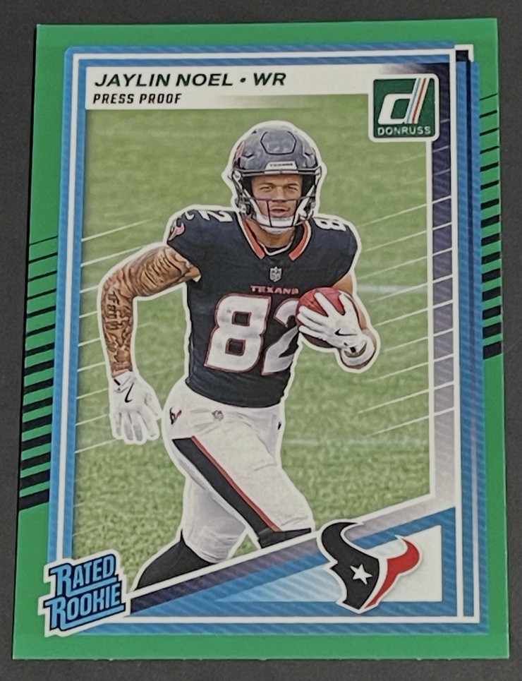2025 Donruss Jaylin Noel Rated Rookie Green Press Proof RC #324 Texans