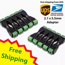 X100 12V DC Male/Female Power Connectors Jack Plug Adapter 5.5x2.1mm for LED LOT