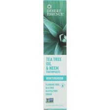 Desert Essence Tea Tree Oil & Neem Toothpaste - Wintergreen 6.25 oz Paste