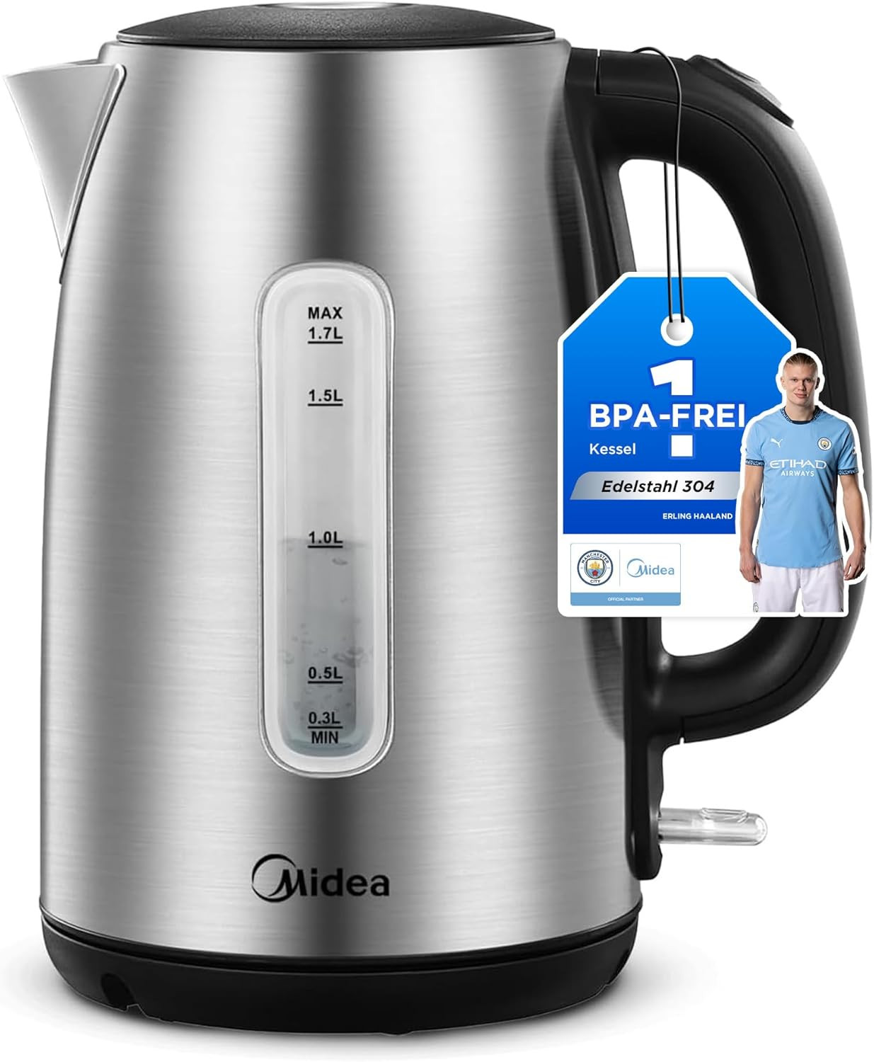 Bollitore Elettrico 1,7L, Acciaio Inox, Kettle Senza BPA, 2200 W, Bollitore Acqu