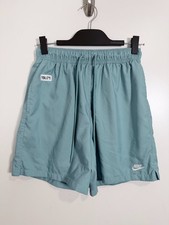 Nike Club Mens Woven Flow Shorts Active Swoosh Gym Running Teal Blue Sz S 12.5x6
