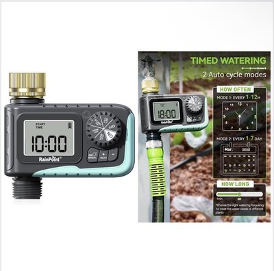 RAINPOINT Sprinkler Timer with Brass Swivel, Programmable Water Timer