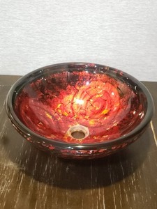 Vessel Sink Bathroom Kitchen Sink Glazed Interior Red Color Designs