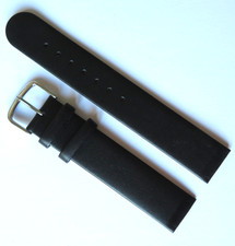 Watch Strap Leather Black 18 MM Slide IN Spezialansatz Screw On End Size Skagen