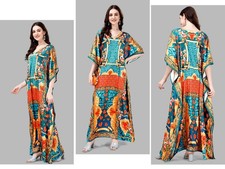 Digitally Printed Smooth Satin Women 18 Dress Nightwear Free Shipping