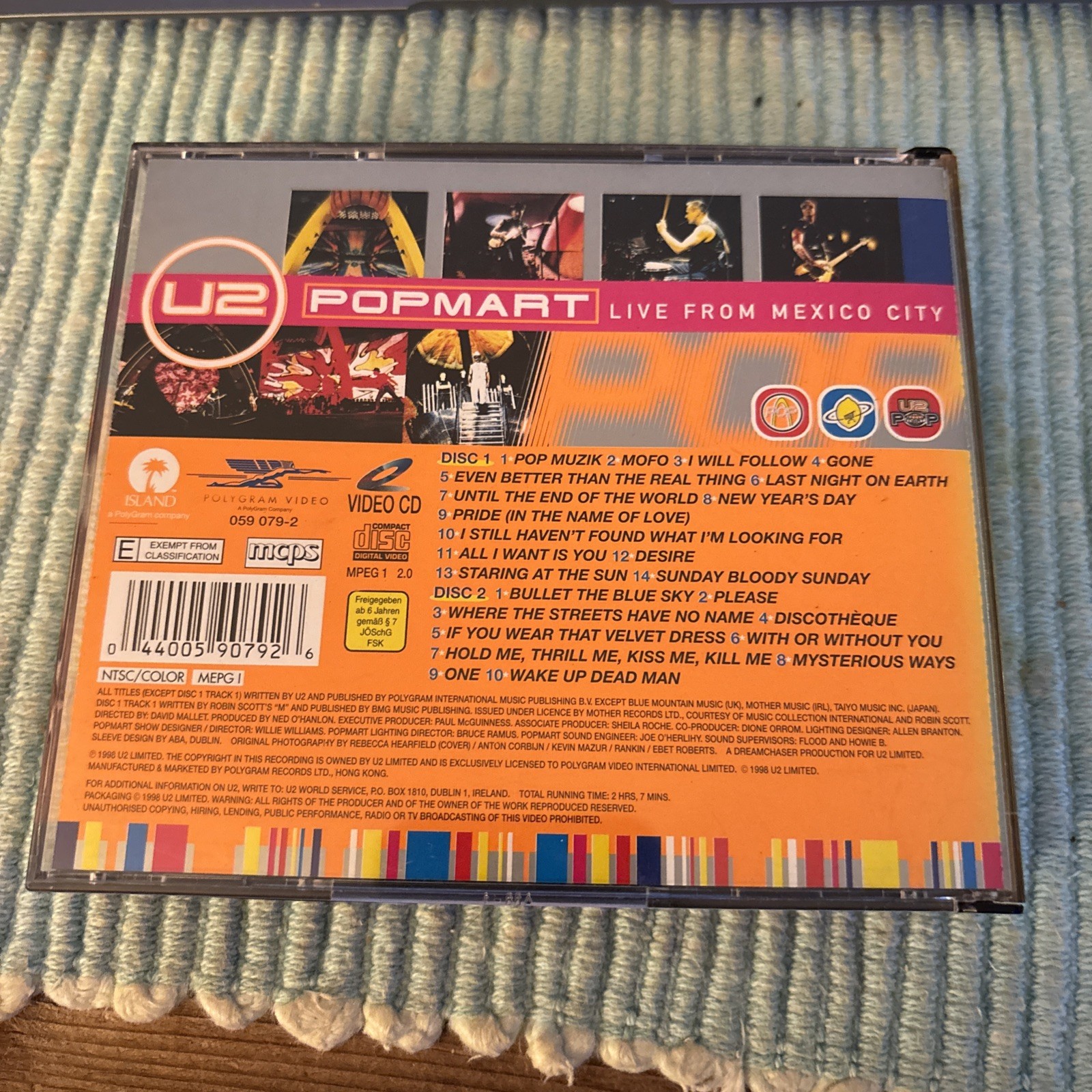 U2 1998 PopMart Live From Mexico City Hong Kong Edition 2 (Video CD )