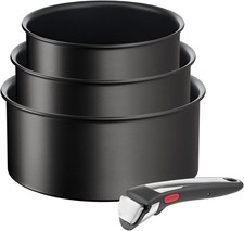 Tefal 4-teiliges Kasserollenset, 16/18/20 cm, Topf-Set, Induktion, stapelbar
