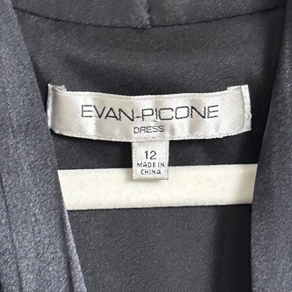 Vestido Evan Picone 12 Negro Sin Mangas Acanalado Satén Halter Cóctel Años 90 y2k Glamour Foto 3 de 4