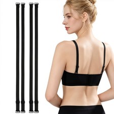 2 Pairs Black Removable Adjustable Replacement Bra Straps 1.5cm/0.59"