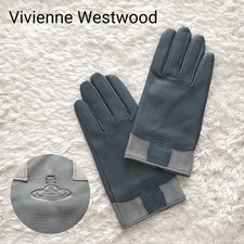 Vivienne Westwood Logo Engraved Gray Gloves