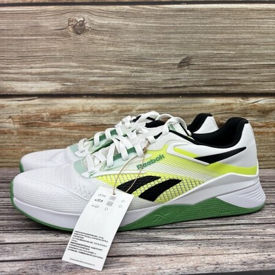 Mens Size 12 Reebok Nano X4 Training Gym Shoes Weightlifting White Sport Green