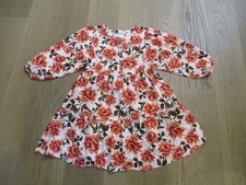 OLD NAVY ORANGE WHITE FLORAL BUTTON FRONT SWING 3/4 SLEEVE DRESS SIZE XL