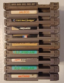 Nintendo NES Lot Of 10 Games Spider Man Metroid Wrestlemania Mario Bros Untested