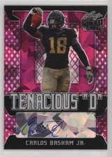 2021 Leaf Metal Draft Tenacious D Pink Crystals 11/15 Carlos Basham Jr Auto 0i5i