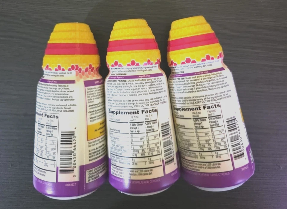 Children's Cough Syrup Daytime Immune Mixed Berry 4 oz ea Ex: 06/26 3 PACK - Image 2 of 4