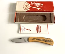 Gerber 6006 Classic LST Folding Knife Cream Micarta Handle USA Vintage