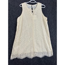NWT Umgee Lace Lined Dress L Ivory Beach Concert Summer