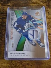 2019 2020 UD UPPER DECK SP GAME USED HOCKEY AUTHENTIC ROOKIE PATCH TORONTO MOORE