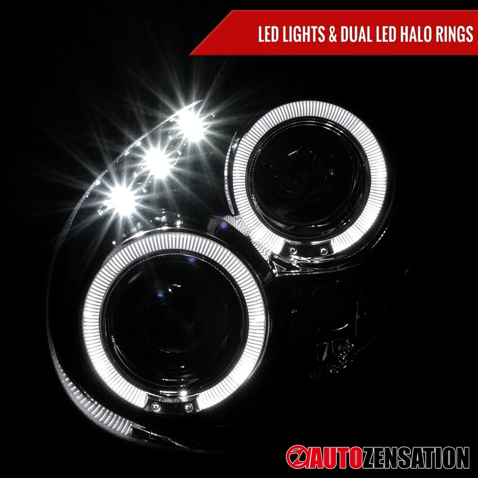 Fit 2002-2003 Subaru Impreza WRX Black Smoke LED Halo Projector Headlights Lamps Foto 4 de 4