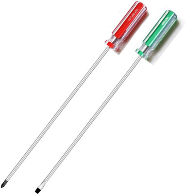 Long Shaft Phillips Screwdriver 8Inch PH2 and Slotted Screwdriver Set,  Cross an