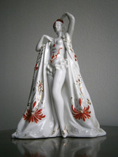 Veilleuse Brûle parfum Art Déco Elegante 1930 Porcelaine Mode Femme