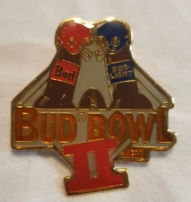 Vintage 1990 Budweiser Budbowl II 2 NFL Super Bowl XXIV 24 Bud Light Lapel Pin