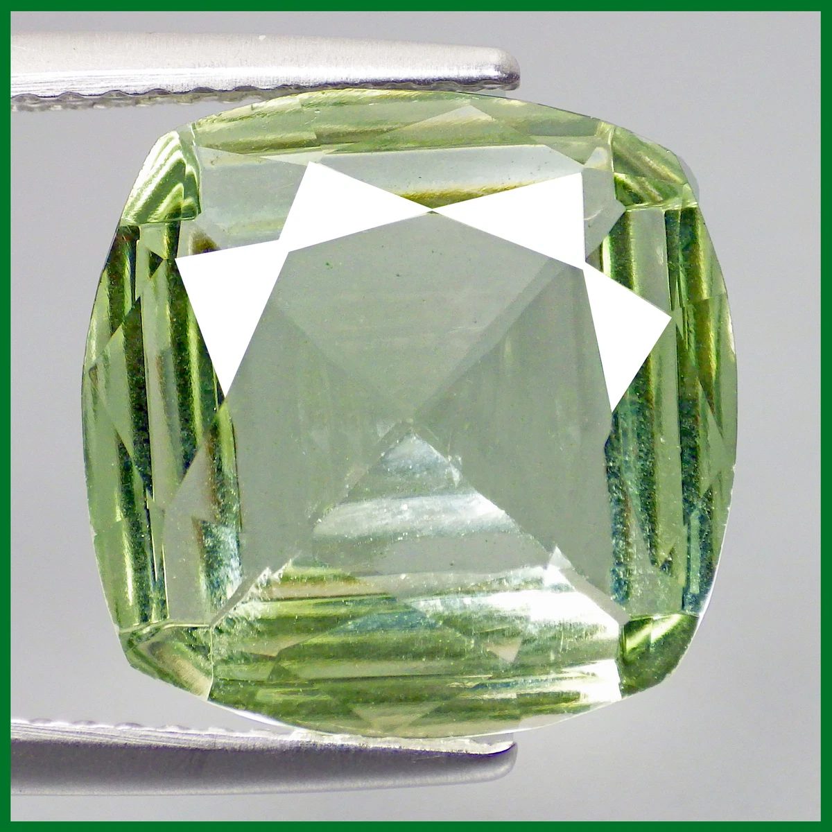 6.52 Ct Dainty Cushion Natural Green Amethyst Prasiolite Gems